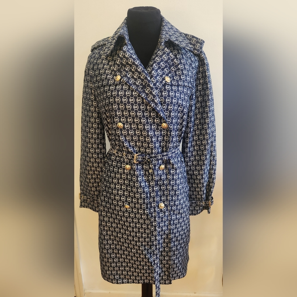 NWT Michael Kors Denim MK Logo Belted Shirtdress- Medium